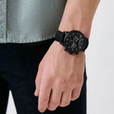 Emporio Armani Luigi Analog Black Dial Black Leather Strap Watch For Men - AR11450 Authentic Buy Shop Now
