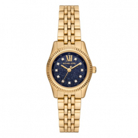 Michael Kors Lexington Three-Hand Blue Dial Gold Steel Strap Watch for Women - MK4802 Authentic Buy Shop Now