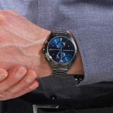Emporio Armani Chronograph Quartz Blue Dial Grey Steel Strap Watch For Men - AR11481 Authentic Buy Shop Now