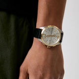 Emporio Armani Claudio Chronograph Silver Dial Black Leather Strap Watch For Men - AR11498 Authentic Buy Shop Now
