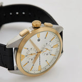 Emporio Armani Claudio Chronograph Silver Dial Black Leather Strap Watch For Men - AR11498 Authentic Buy Shop Now
