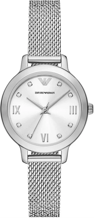 Emporio Armani Cleo Silver Dial Silver Mesh Strap Watch for Women - AR11584 Authentic Buy Shop Now