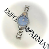 Emporio Armani Cleo Sunray Blue Dial Silver Steel Strap Watch for Women - AR11585 Authentic Buy Shop Now