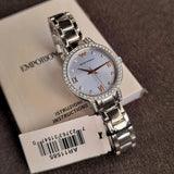 Emporio Armani Cleo Sunray Blue Dial Silver Steel Strap Watch for Women - AR11585 Authentic Buy Shop Now