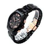 Emporio Armani Chronograph Black Ceramic Stainless Steel Dial Watch For Women - AR1411 Authentic Buy Shop Now