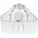Emporio Armani Ceramica Chronograph White Dial White Strap Watch For Men - AR1453 Authentic Buy Shop Now