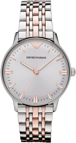 Emporio Armani Gianni Silver Dial Two Tone Steel Strap Watch for Women - AR1603 Authentic Buy Shop Now