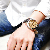 Emporio Armani Valente Chronograph Amber Dial Brown Leather Strap Watch For Men - AR1634 Authentic Buy Shop Now