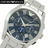 Emporio Armani Classic Blue Dial Silver Steel Strap Watch For Men - AR1635 Authentic Buy Shop Now