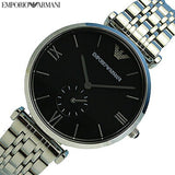 Emporio Armani Retro Black Dial Silver Steel Strap Watch For Men - AR1676 Authentic Buy Shop Now