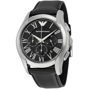Emporio Armani Classic Chronograph Black Dial Black Leather Strap Watch for Men - AR1700 Authentic Buy Shop Now
