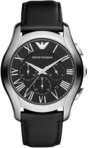 Emporio Armani Classic Chronograph Black Dial Black Leather Strap Watch for Men - AR1700 Authentic Buy Shop Now