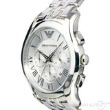 Emporio Armani Velente Chronograph Quartz Silver Dial Silver Steel Strap Watch For Men - AR1702 Authentic Buy Shop Now