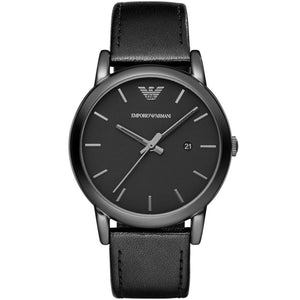 Emporio Armani Classic Black Dial Black Leather Strap Watch For Men - AR1732 Authentic Buy Shop Now