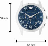 Emporio Armani Chronograph Quartz Blue Dial Silver Steel Strap Watch For Men - AR11082 Authentic Buy Shop Now