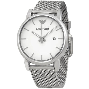 Emporio Armani Luigi White Dial Silver Mesh Strap Watch for Men - AR1812 Authentic Buy Shop Now