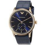 Emporio Armani Alpha Medium Blue Dial Blue Leather Strap Watch for Men - AR1848 Authentic Buy Shop Now