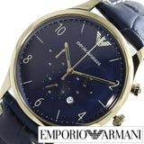 Emporio Armani Chronograph Midnight Blue Dial Blue Leather Strap Watch For Men - AR1862 Authentic Buy Shop Now