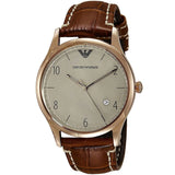 Emporio Armani Beta White Dial Brown Leather Strap Watch for Men - AR1866 Authentic Buy Shop Now