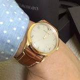 Emporio Armani Beta White Dial Brown Leather Strap Watch for Men - AR1866 Authentic Buy Shop Now