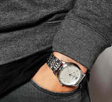 Emporio Armani Classic Chronograph Silver Dial Silver Steel Strap Watch For Men - AR1879 Authentic Buy Shop Now
