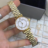 Emporio Armani Gianni T Bar White Mother of Pearl Dial Gold Steel Strap Watch For Women - AR1907 Authentic Buy Shop Now