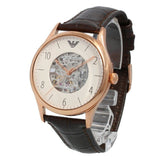 Emporio Armani Meccanico White Dial Brown Leather Strap Watch For Men - AR1920 Authentic Buy Shop Now