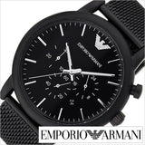 Emporio Armani Sport Chronograph Black Dial Black Mesh Bracelet Watch For Men - AR1968 Authentic Buy Shop Now