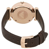 Emporio Armani Gianni T-Bar Silver Dial Brown Leather Strap Watch for Women - AR1990 Authentic Buy Shop Now