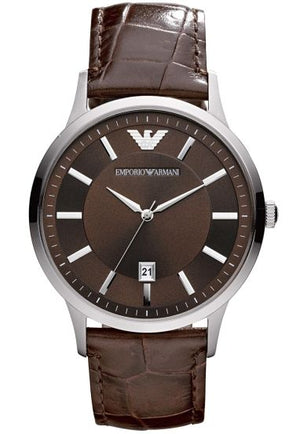 Emporio Armani Renato Classic Brown Dial Brown Leather Strap Watch For Men - AR2413 Authentic Buy Shop Now