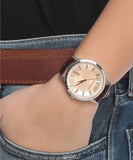 Emporio Armani Classic Quartz Brown Dial Brown Leather Strap Watch For Men - AR2427 Authentic Buy Shop Now
