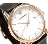 Emporio Armani Luigi White Dial Brown Leather Strap Watch For Men - AR2502 Authentic Buy Shop Now