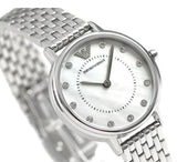 Emporio Armani Kappa Mother of Pearl Dial Silver Mesh Bracelet Watch For Women - AR2511 Authentic Buy Shop Now
