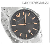 Emporio Armani Renato Quartz Grey Dial Silver Steel Strap Watch For Men - AR2514 Authentic Buy Shop Now