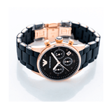 Emporio Armani Sportivo Black Dial Black Steel Strap Watch For Women - AR5906 Authentic Buy Shop Now
