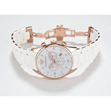 Emporio Armani Sportivo White Dial White Rubber Strap Watch For Men - AR5919 Authentic Buy Shop Now