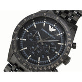 Emporio Armani Tazio Chronograph Black Dial Black Steel Strap Watch For Men - AR5989 Authentic Buy Shop Now