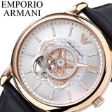 Emporio Armani Luigi Automatic Silver Dial Black Leather Strap Watch For Men - AR60013 Authentic Buy Shop Now