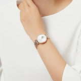 Emporio Armani Gianni T-Bar Silver Dial Rose Gold Steel Strap Watch For Women - AR60023 Authentic Buy Shop Now