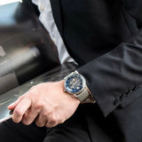 Emporio Armani Aviator Multifunction Blue Dial Silver Mesh Bracelet Watch For Men - AR60024 Authentic Buy Shop Now