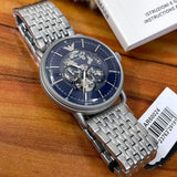 Emporio Armani Aviator Multifunction Blue Dial Silver Mesh Bracelet Watch For Men - AR60024 Authentic Buy Shop Now