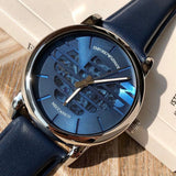 Emporio Armani Luigi Automatic Blue Dial Blue Leather Strap Watch For Men - AR60030 Authentic Buy Shop Now