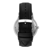 Emporio Armani Meccanico Skeleton Automatic Black Dial Black Leather Strap Watch for Men - AR60038 Authentic Buy Shop Now