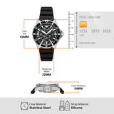 Emporio Armani Meccanico Automatic Black Dial Black Silicone Strap Watch For Men - AR60062 Authentic Buy Shop Now