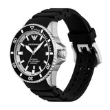Emporio Armani Sea Explorer Automatic Black Dial Black Silicone Strap Watch For Men - AR60078 Authentic Buy Shop Now