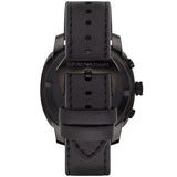 Emporio Armani Sportivo Chronograph Black Dial Black Leather Strap Watch for Men - AR6061 Authentic Buy Shop Now