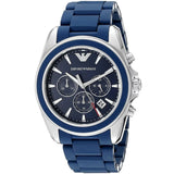 Emporio Armani Sigma Chronograph Blue Dial Blue Silicone Strap Watch for Men - AR6068 Authentic Buy Shop Now