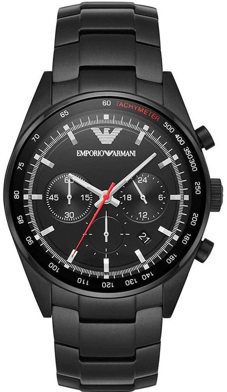 Emporio Armani Sigma Chronograph Black Dial Black Steel Strap Watch for Men - AR6094 Authentic Buy Shop Now