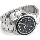 Emporio Armani Sigma Chronograph Black Dial Silver Steel Strap Watch For Men - AR6098 Authentic Buy Shop Now