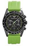 Emporio Armani Sports Analog Black Dial Green Rubber Strap Watch For Men - AR6115 Authentic Buy Shop Now